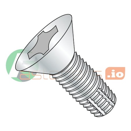 Newport Fasteners Thread Cutting Screw, #10-32 x 3/4 in, Zinc Plated Steel Flat Head Phillips Drive, 7000 PK 414244